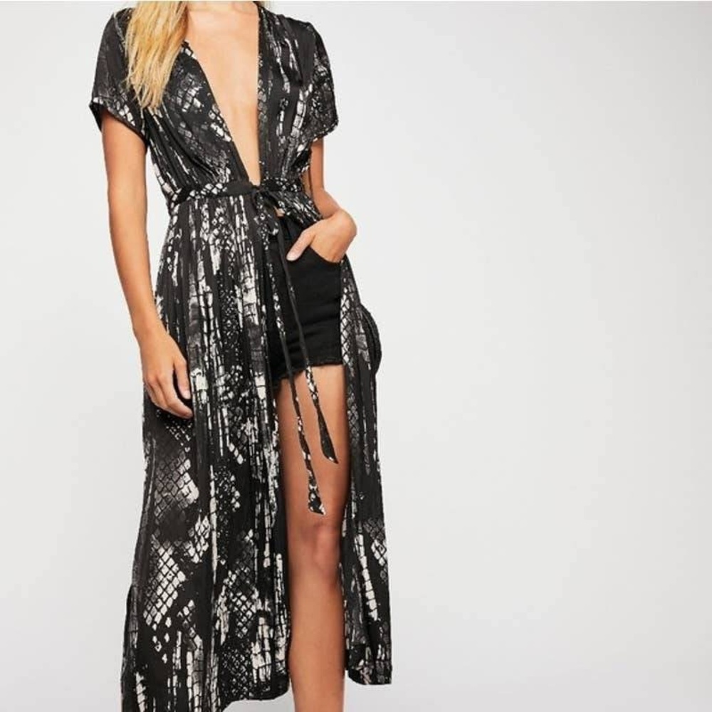 Free People So Long Tie Waist Robe Kimono NWT